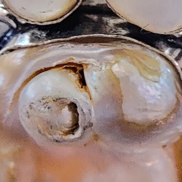 Baroque Pearl & Red Jasper Sterling Silver Pendant Necklace - Timeless Elegance - Picture 6 of 10